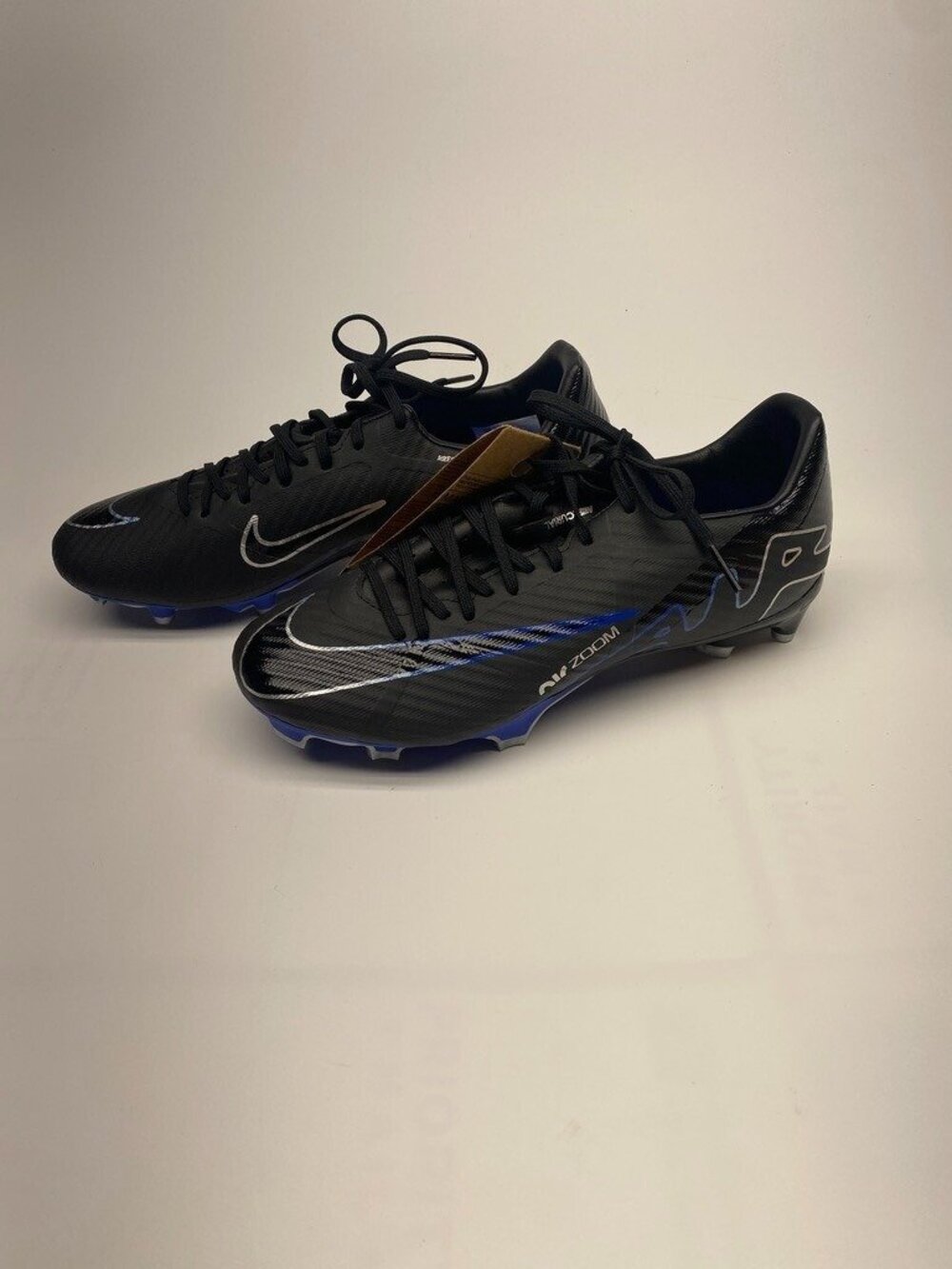 Nike Mens Zoom Mercurial Vapor 15 Academy Fg/Mg Black-Royal Blue Sz 6.5